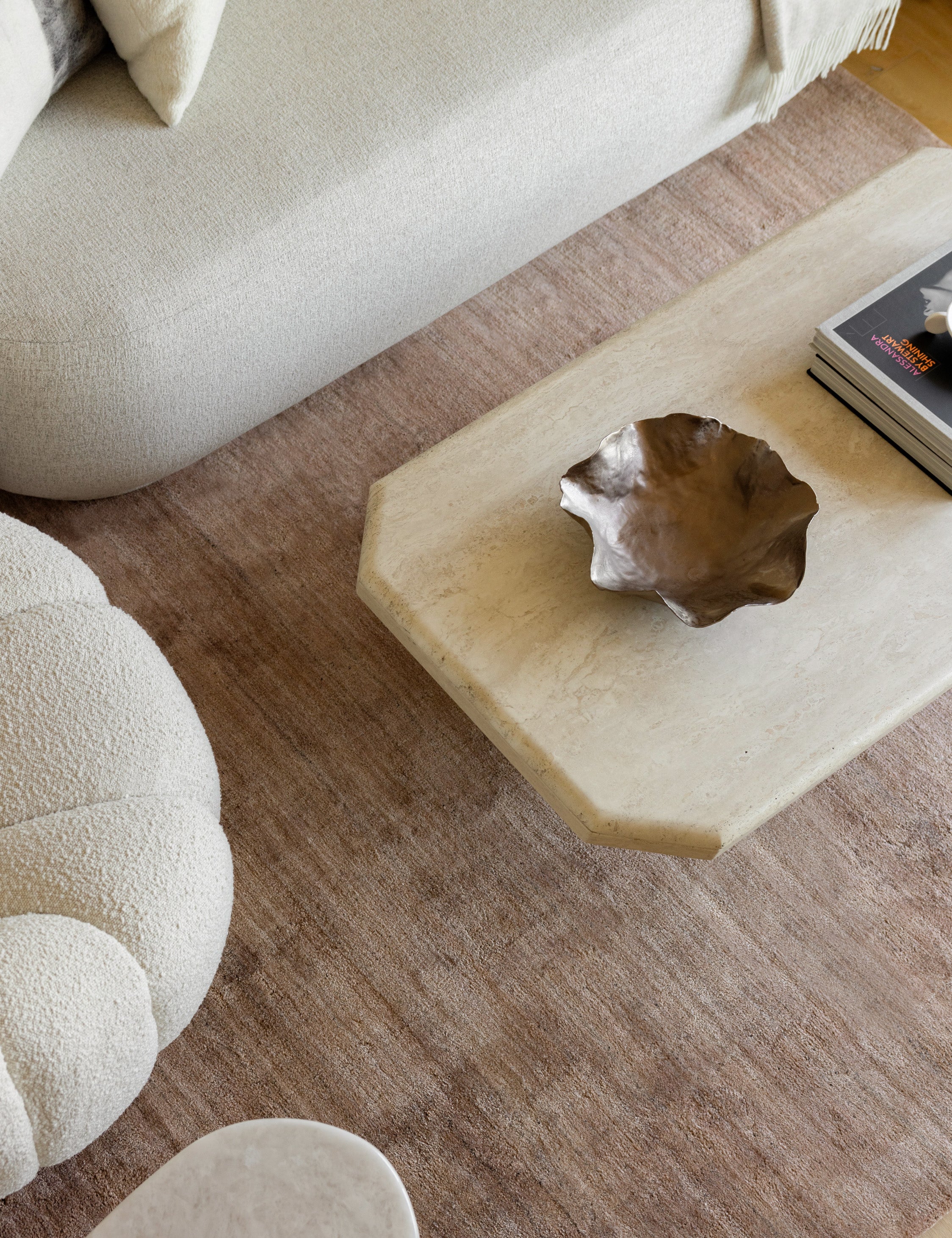 Decorative objects styled in an interior setting